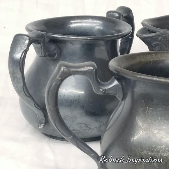 SILVER CO. CREAMER & SUGAR CUP PATTERN #605 - 3 PIECE VINTAGE NEW AMSTERDAM - Picture 10 of 12